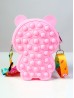 Kids POP-IT Teddy Bear Silicon  Crossbody Purse w/Zipper Closure